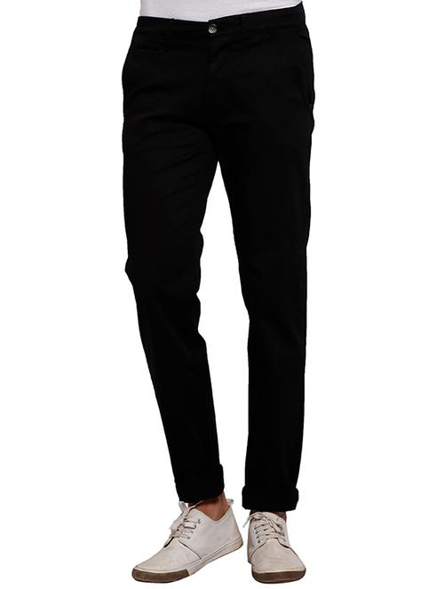 solid black satin casual trouser - 11758304 - Very Small Image - 1