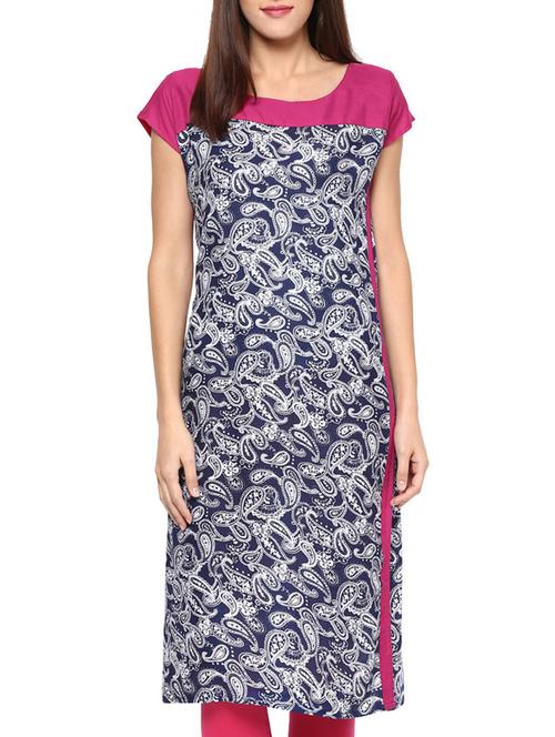 blue rayon straight kurta - 11762587 - Very Small Image - 1