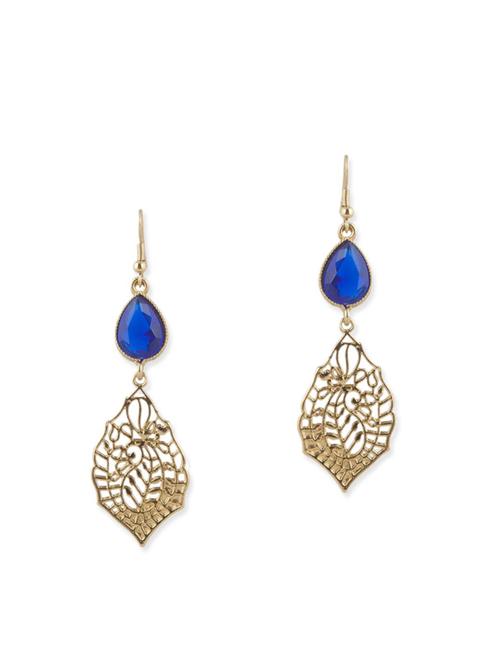 blue gold plated drop earring - 11765321 - Very Small Image - 1