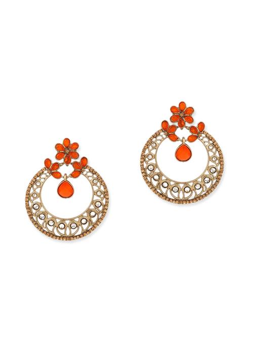 orange gold plated drop earring - 11765336 - Very Small Image - 1