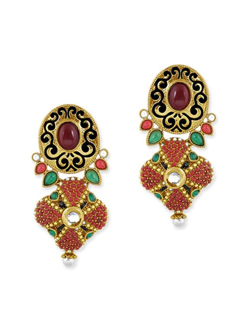 multi colored copper drop earring - 11765497 - Very Small Image - 1