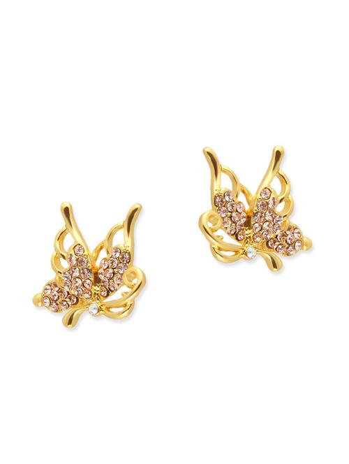 gold metal studs earrings - 11767112 - Very Small Image - 1