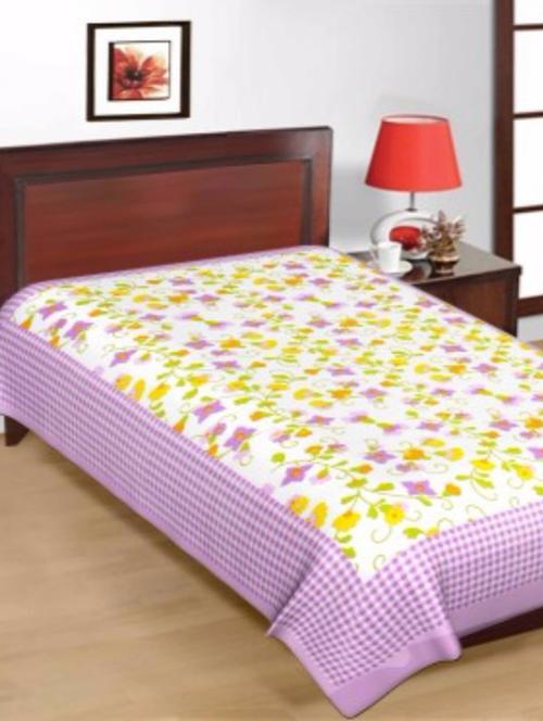pink printed cotton single bed sheet - 11767901 - Very Small Image - 1