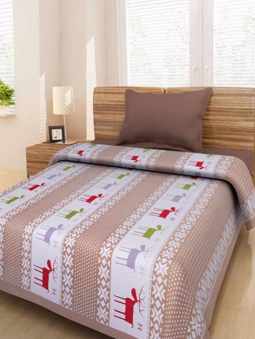 multi colored printed cotton single bed sheet - 11767933 - Very Small Image - 1