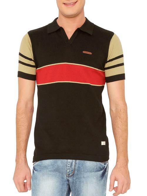 black cotton polo t-shirt - 11779183 - Very Small Image - 1