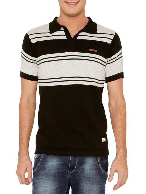 black cotton polo t-shirt - 11779190 - Very Small Image - 1