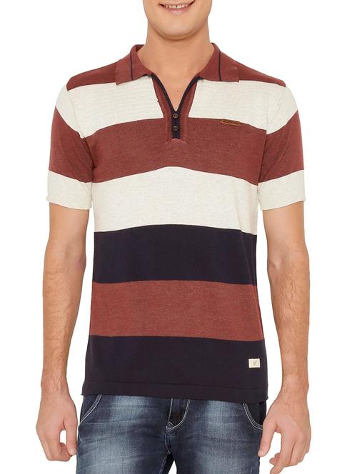 brown cotton polo t-shirt - 11779214 - Very Small Image - 1