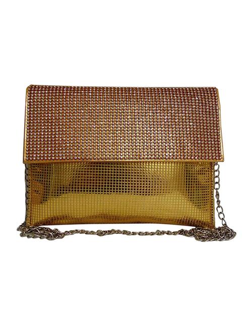 gold leatherette clutch - 11779963 - Very Small Image - 1
