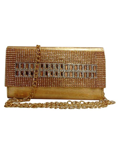 gold leatherette clutch - 11779985 - Very Small Image - 1