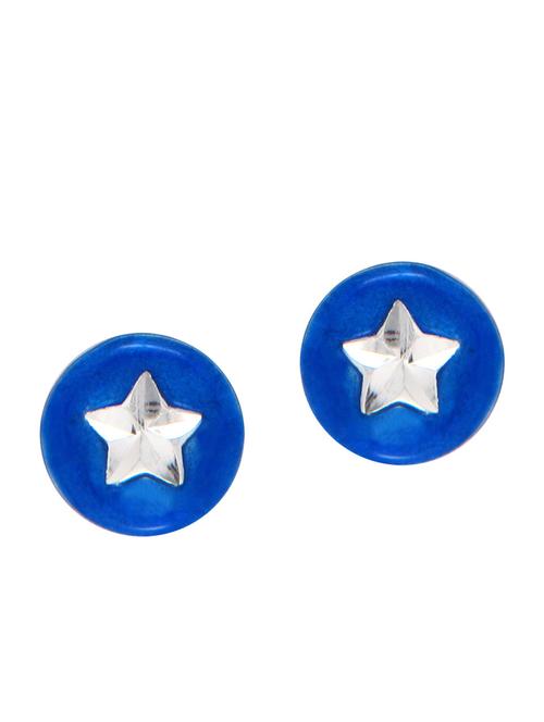 dark blue silver studs earring - 11780803 - Very Small Image - 1