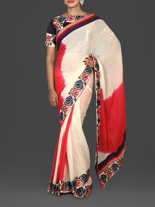 multi-coloured printed ombre georgette saree - 1178133 - Very Small Image - 1