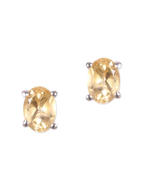 yellow citrine sterling silver stud earrings - 1178183 - Very Small Image - 1