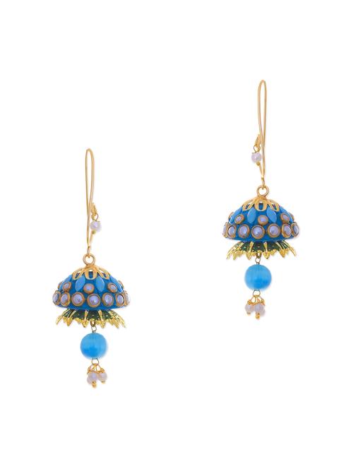 blue metal drop earring - 11783805 - Very Small Image - 1