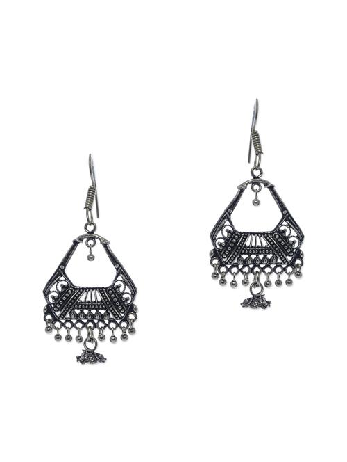 silver metal drop earring - 11783827 - Very Small Image - 1