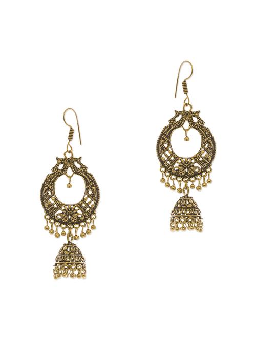 gold metal drop earring - 11783832 - Very Small Image - 1