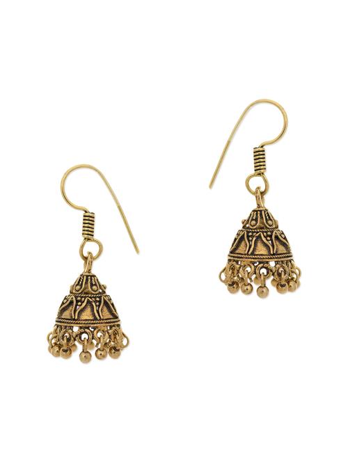 gold metal drop earring - 11783836 - Very Small Image - 1