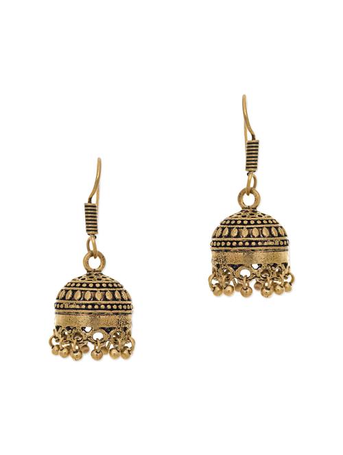 gold metal drop earring - 11783837 - Very Small Image - 1