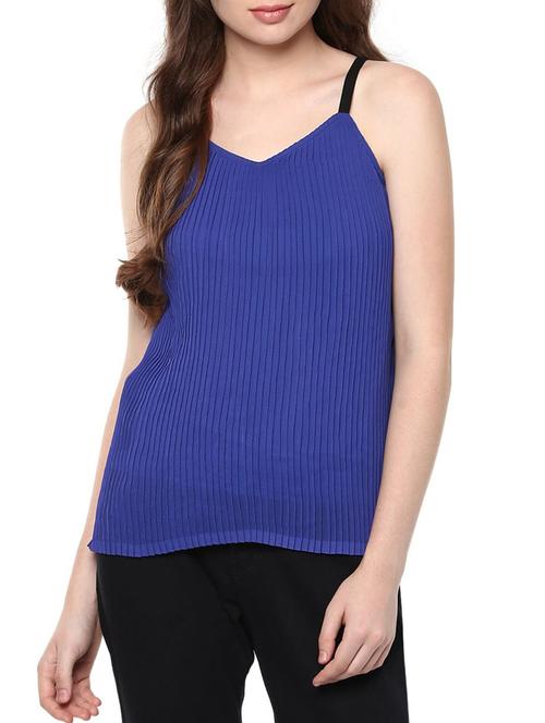 royal blue pintuck georgette top - 11785122 - Very Small Image - 1