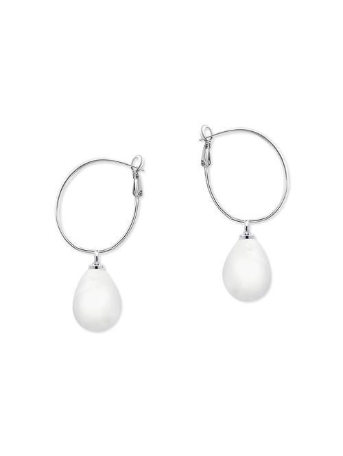 silver metal hoop earrings - 11785938 - Very Small Image - 1