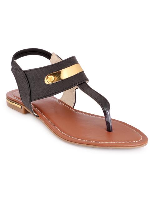 black faux leather back strap sandals - 11788279 - Very Small Image - 1