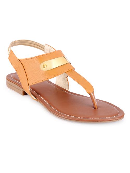 tan faux leather back strap sandals - 11788281 - Very Small Image - 1