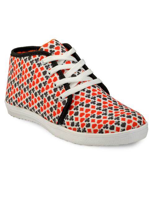 red canvas laceup sneakers - 11788294 - Very Small Image - 1