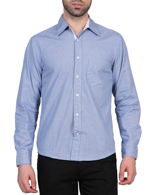 blue cotton casual shirt - 11788831 - Very Small Image - 1
