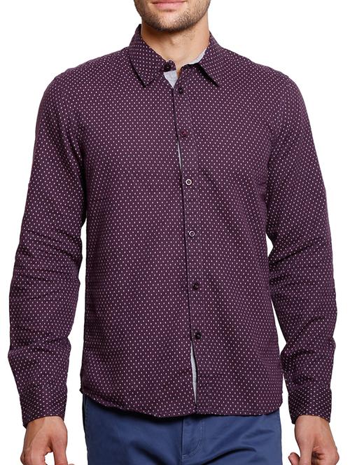 purple cotton printed casual shirt - 11788872 - Very Small Image - 1