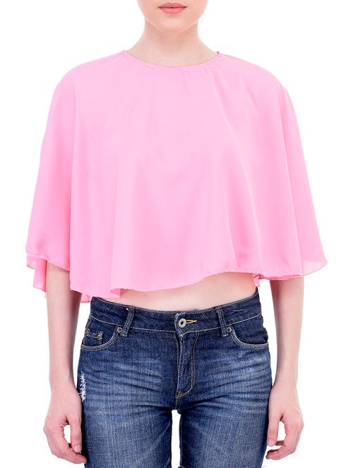 pink polyester crop top - 11790745 - Very Small Image - 1