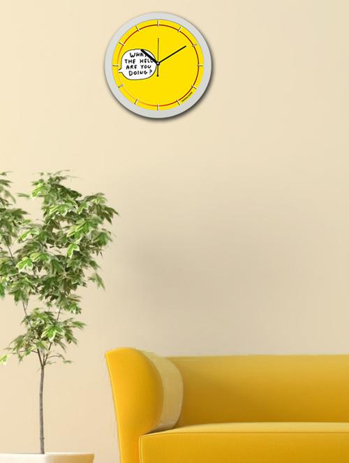 yellow wood wall clock - 11792209 - Very Small Image - 1