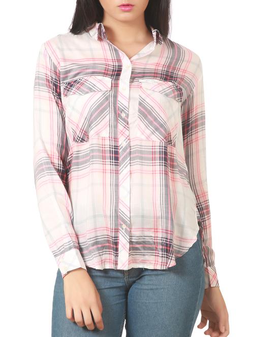 pink checkered cotton shirt - 11792354 - Very Small Image - 1