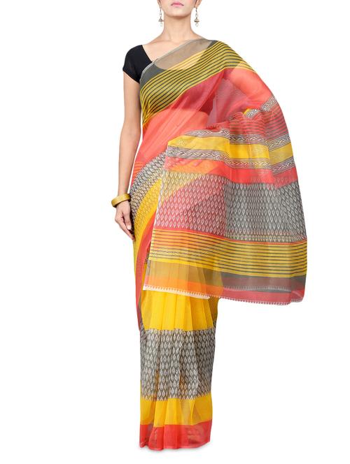 multicolored supernet printed saree - 1179551 - Very Small Image - 1
