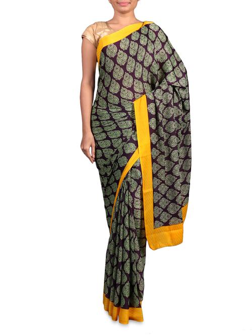 multicolour printed crepe saree - 1179735 - Very Small Image - 1