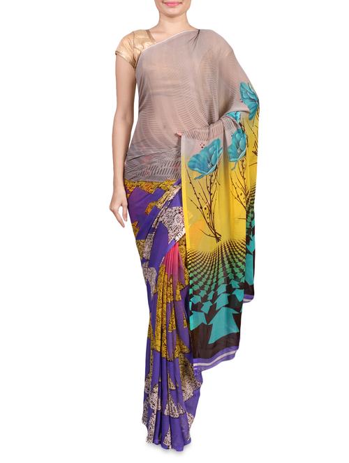 multicolour printed georgette saree - 1179779 - Very Small Image - 1