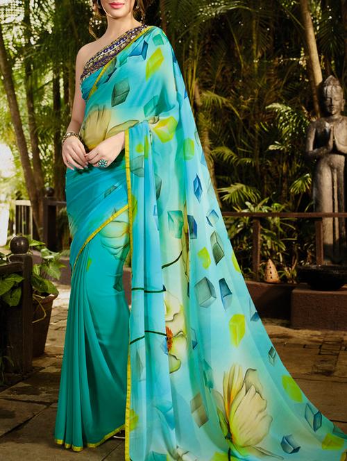 digital printed saree - 11803094 - Very Small Image - 1