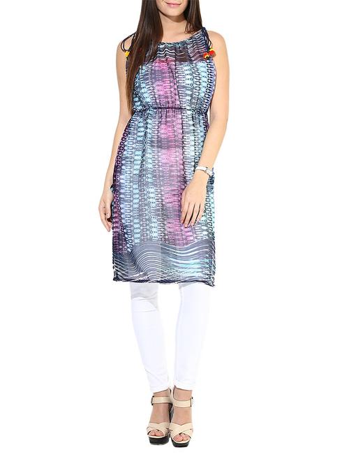 sleeveless printed georgette kurta - 1180374 - Very Small Image - 1