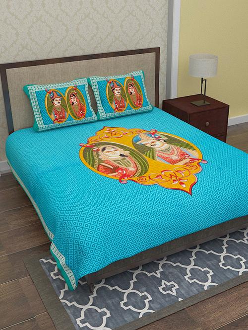 chokor presents jaipuri cotton double bedsheet in jodha akbar print - 11806187 - Very Small Image - 1