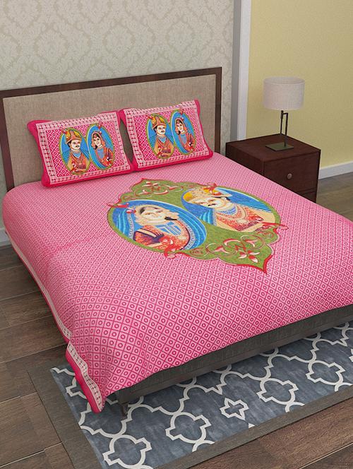 jaipuri cotton double bedsheet in jodha akbar print - 11806188 - Very Small Image - 1