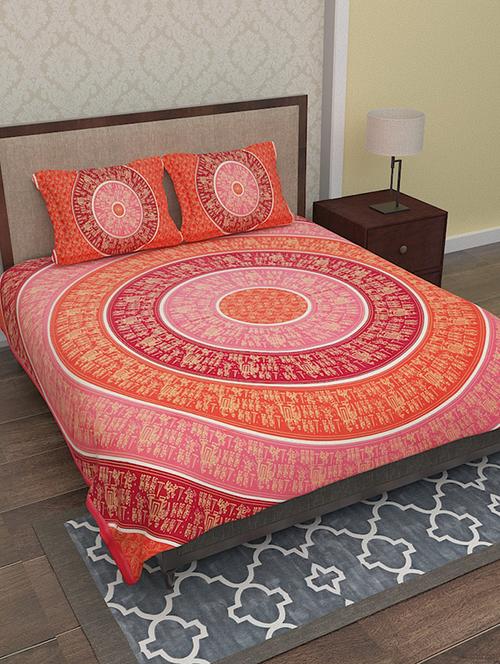 multicolored printed cotton double bed sheet set - 11806210 - Very Small Image - 1