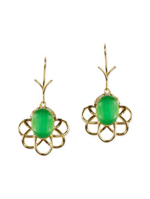 green metal drop earrings - 11807453 - Very Small Image - 1