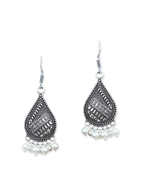 white brass drop earrings - 11807877 - Very Small Image - 1