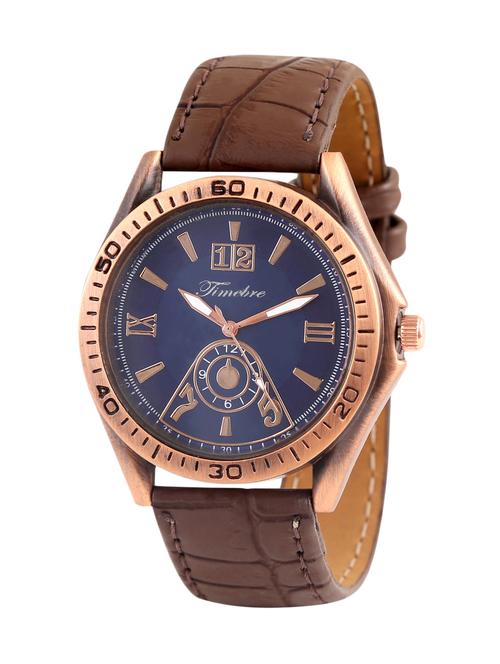 timebre men khaki blue leather watch - 11809698 - Very Small Image - 1