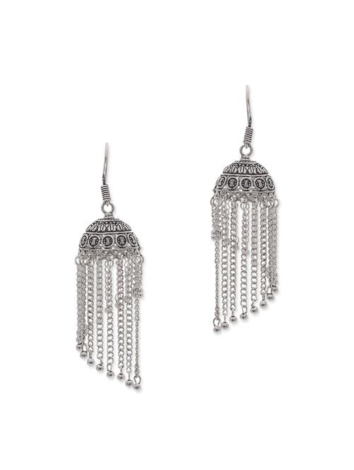 silver metal drop earring - 11812422 - Very Small Image - 1