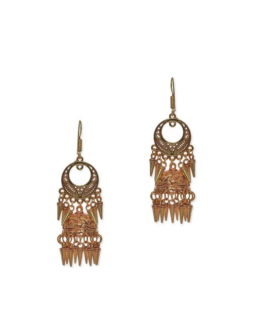 gold metal drop earring - 11812505 - Very Small Image - 1