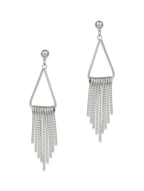 silver metal drop earring - 11816980 - Very Small Image - 1