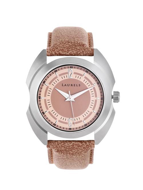 brown leather analog wrist watch - 11818000 - Very Small Image - 1