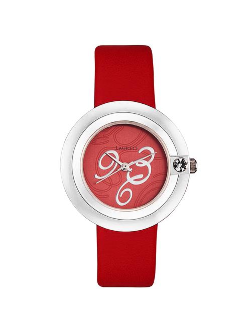 red leather analog wrist watch - 11818793 - Very Small Image - 1