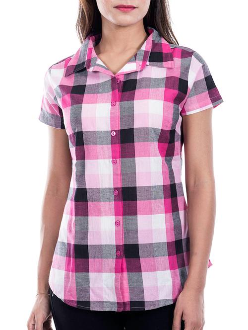 multicolored checkered cotton shirt - 11819880 - Very Small Image - 1