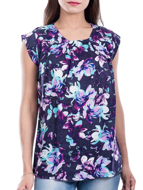 cap sleeved floral top - 11820640 - Very Small Image - 1