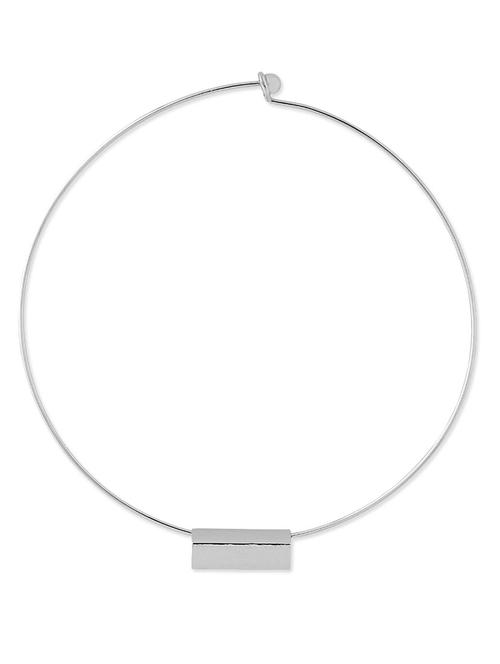 silver metal short necklace - 11821177 - Very Small Image - 1